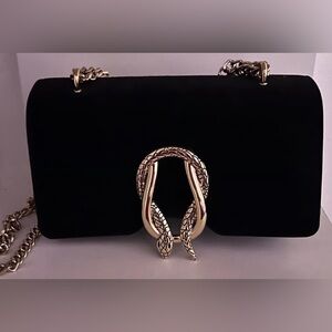 Express Black and Gold Chain Shoulder Bag